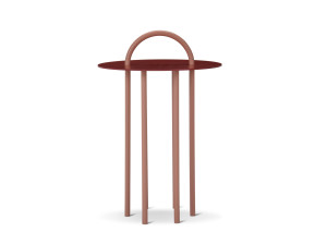 Круглый металлический журнальный столик