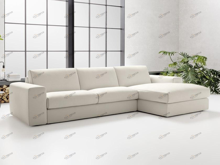 Felis 4-х местный тканевый диван с шезлонгом, обитый в современном стиле Evergreen sun-id-1413941