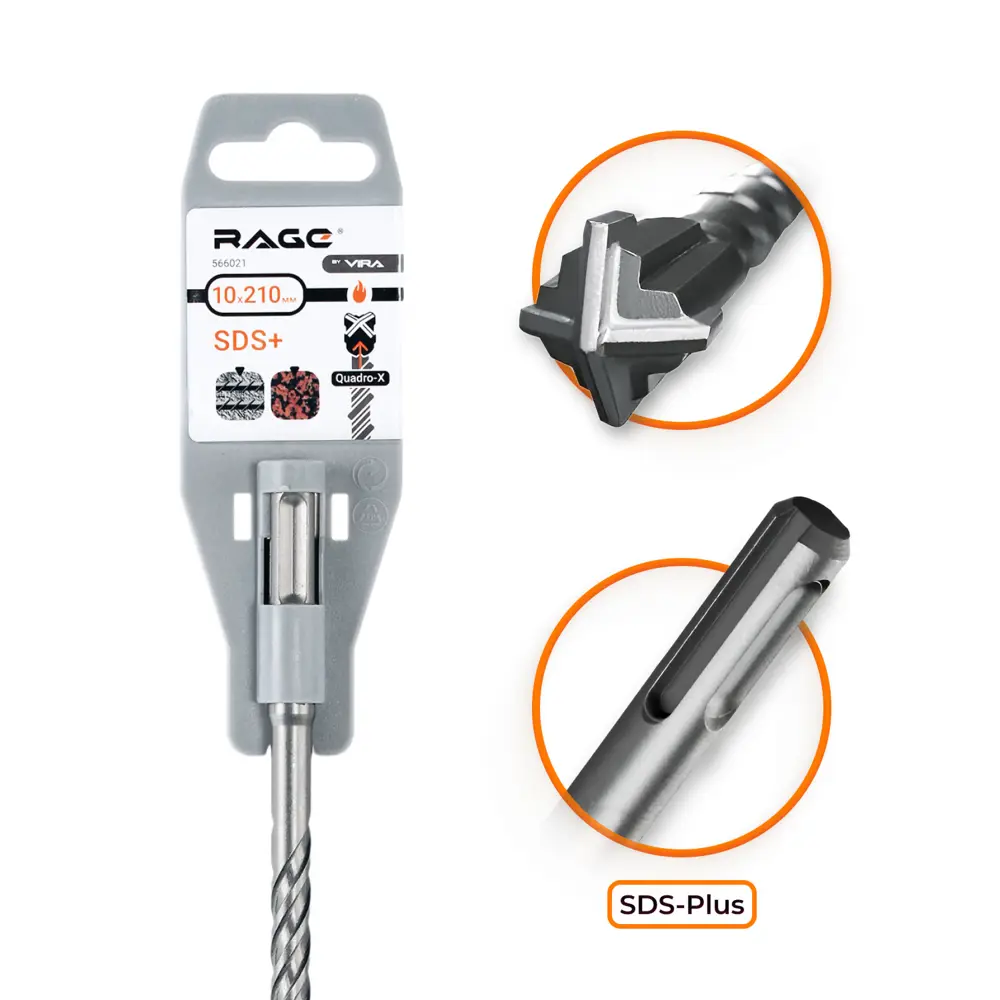 Бур SDS-plus RAGE для бетона и камня 10×210 мм 89383432 STLM-1450372 - Вид №1