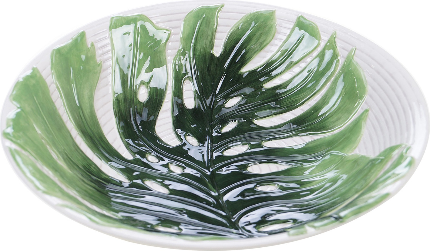 10638468 Certified International Блюдо круглое 3D Certified Int. Пальмовые листья 33см, керамика, рельеф Керамика 