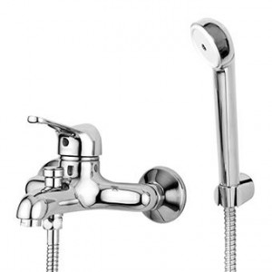 Z19165 Смеситель однорычажный внешний, дивертор-аэратор, душ Z9354P.C, опора, шланг 1500 мм. Zucchetti Zetamix 1900