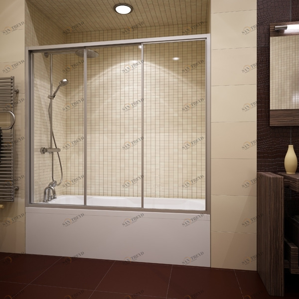 170X150GV403 Душевое ограждения на борт вынны GUTEWETTER Германия PRACTIC