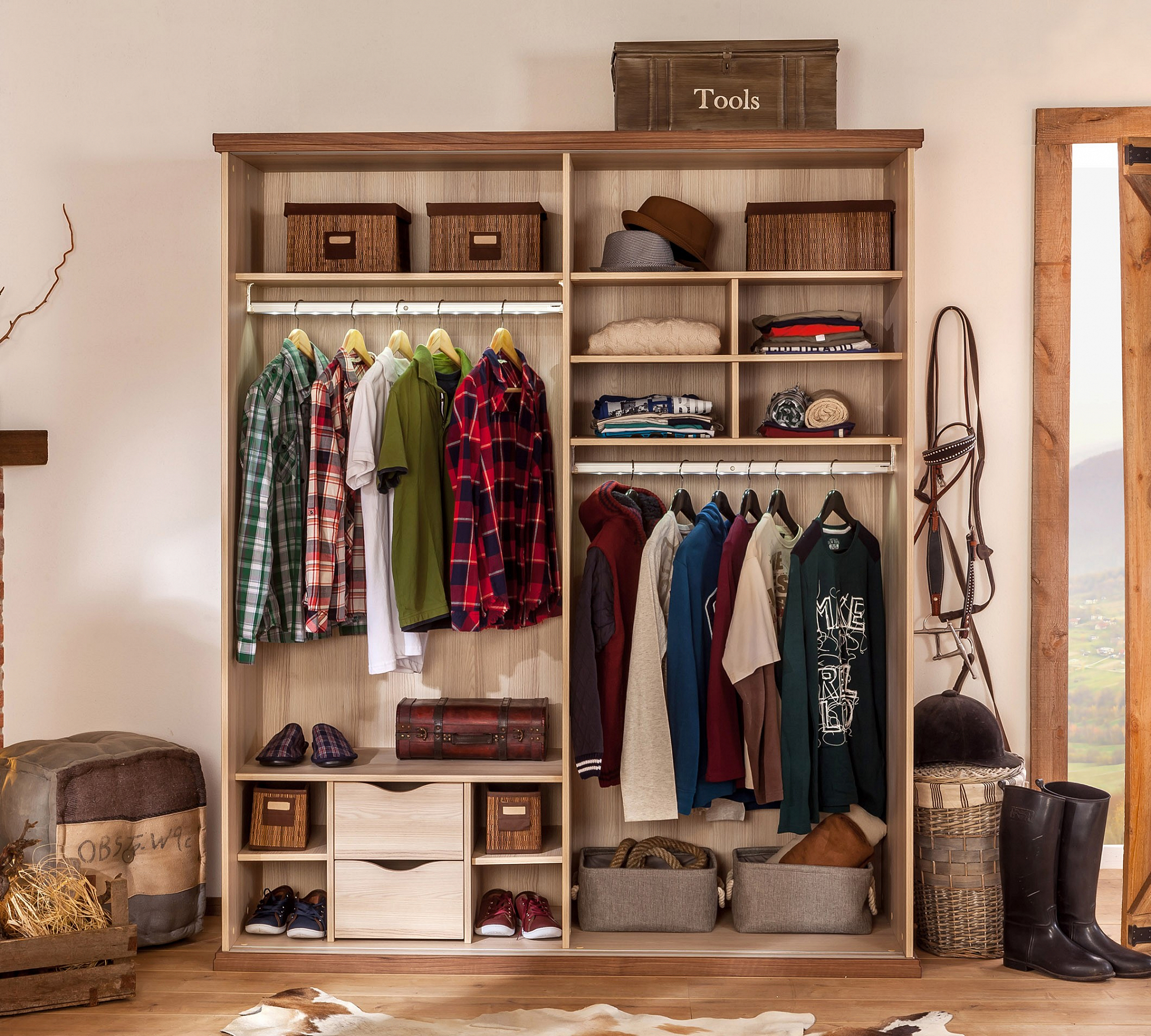 Шкаф-купе двухдверный светлый орех Royal CILEK ROYAL 00-3832630 Бежевый Santreyd - Вид №3