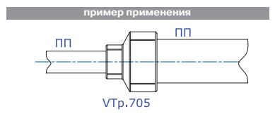 VTp.705.0.050040 Фитинг полипропиленовый – муфта переходная Valtec 50 x 40 мм  - Вид №9