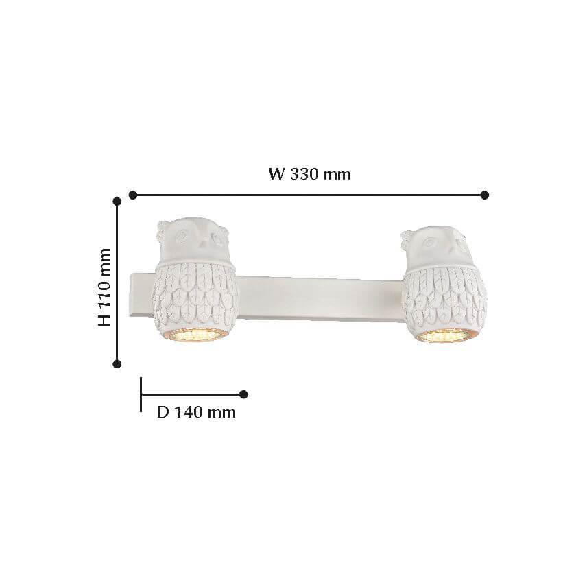 Бра детское "Филин" на две лампы FAVOURITE GUFO 326248 Белый  - Вид №2