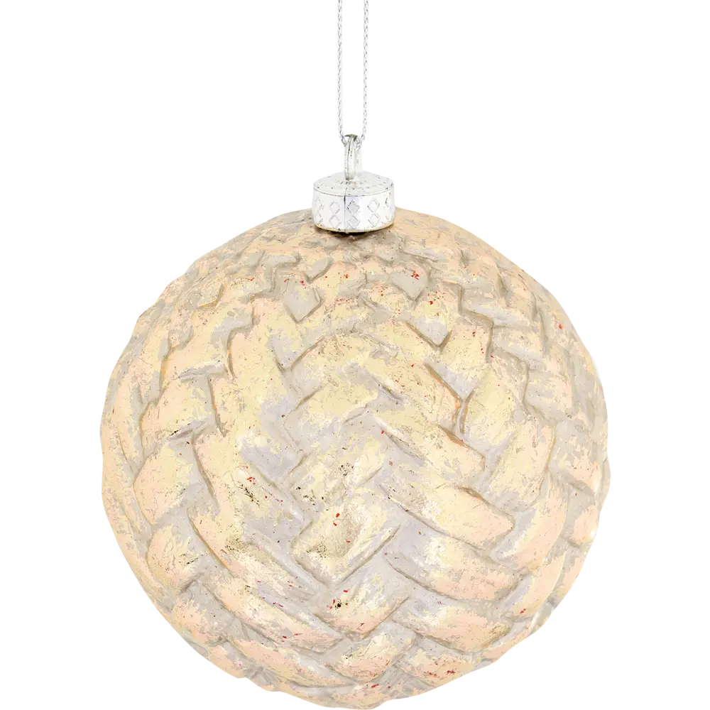 Елочный шар Christmas плетение ø 9.8 см пластик шампань 82184360 STLM-2105013 Santreyd 
