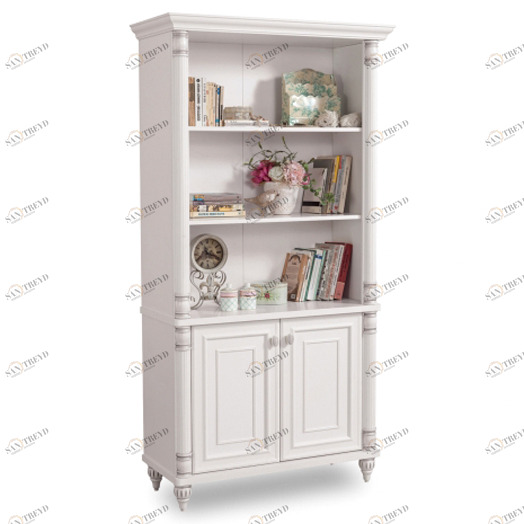Стеллаж для книг белый большой с дверцами Romantic CILEK ROMANTIC 00-3832105 Белый Santreyd