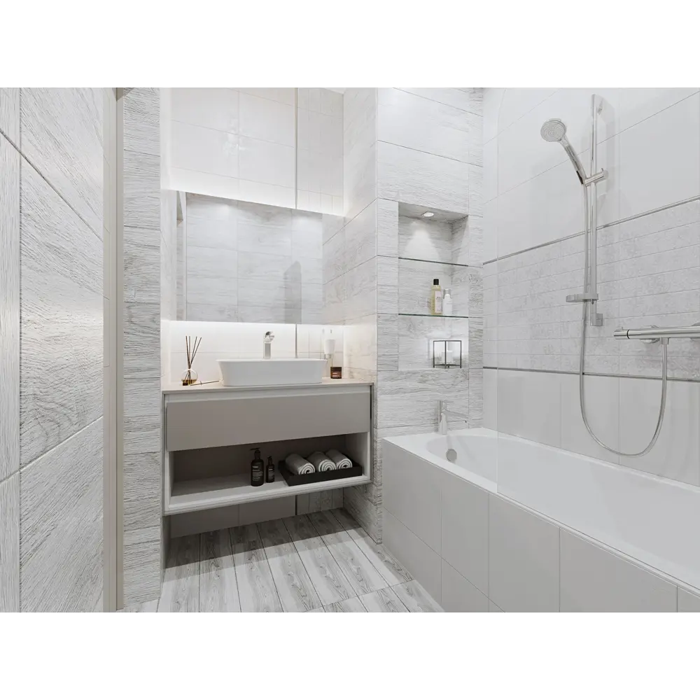 Плитка настенная Tone 25х35 см 1.4 м² цвет белый матовый BELANI STLM-2191669 - Вид №3