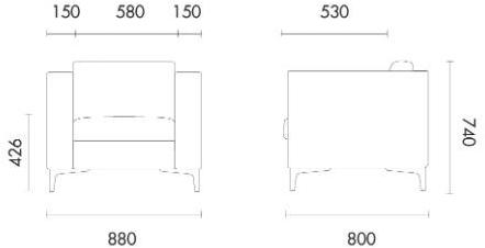 Grado Design Кресло из ткани с подлокотниками Block sun-id-1346929 - Вид №4