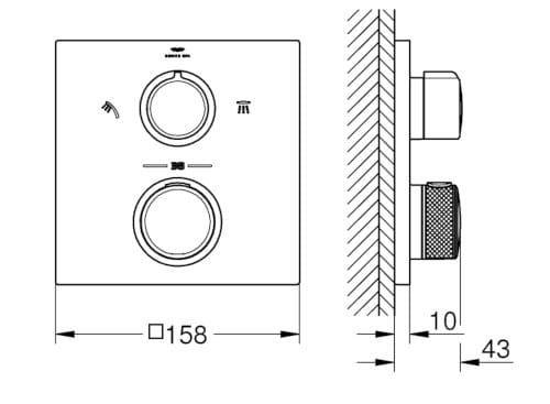 Встраиваемый смеситель для душа с переключателем Grohe Allure New ARCH-00050907 - Вид №4