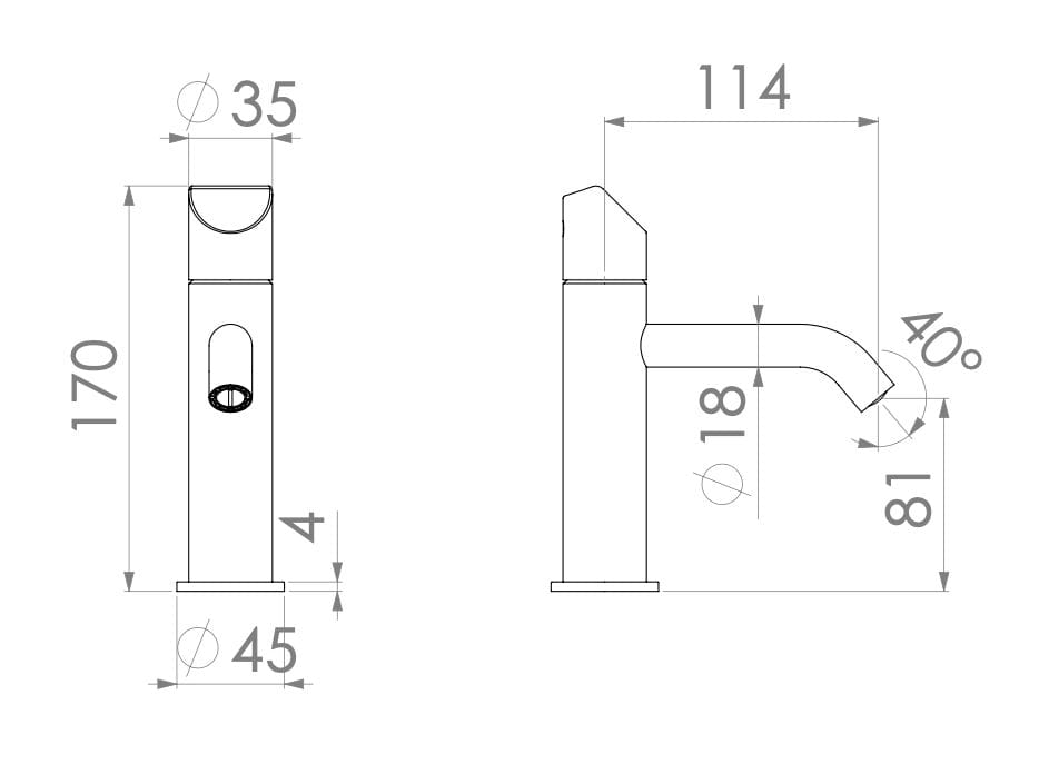 Однорычажный смеситель для раковины из нержавеющей стали без слива Radomonte Dun ARCH-00058671 - Вид №2