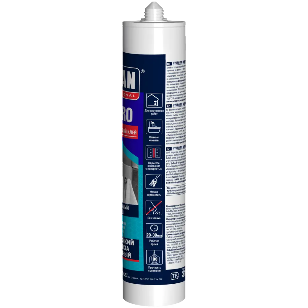 Монтажный клей Tytan Hydro Fix для влажных помещений 310 мл 89379112 STLM-1539219 - Вид №1