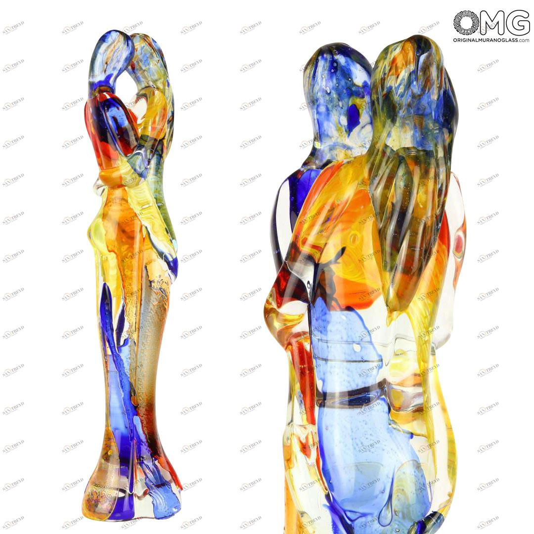 2609 ORIGINALMURANOGLASS Скульптура Объятие влюбленных - Original Murano Glass OMG 16 см 