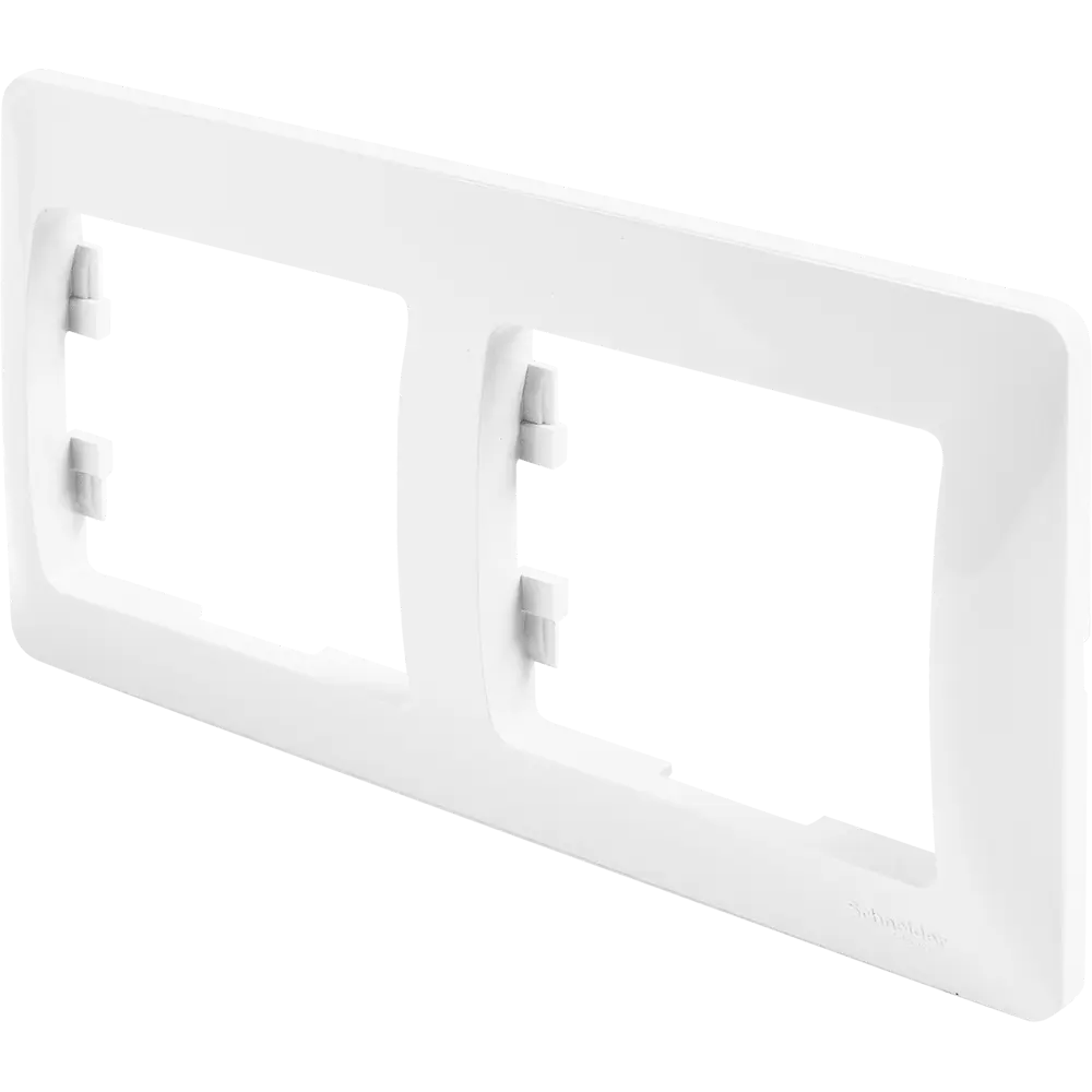Рамка Schneider Electric Glossa для розеток и выключателей — 2 поста, белая 86710224 STLM-0070828 - Вид №1