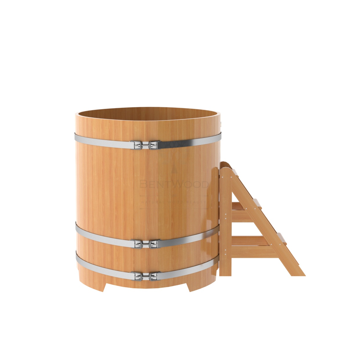 1180 Купель овальная из лиственницы 1,08х1,75х1,2 натуральная премиум Alyarus  - Вид №2