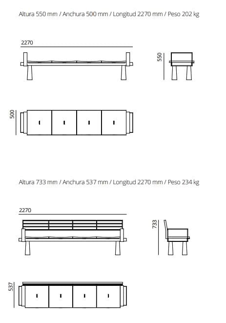 Скамья со спинкой с подлокотниками ULMA Architectural Solutions LUR ARCH-00037337 - Вид №2