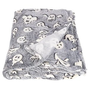 Плед светящийся Ghosts 140x200 см фланель цвет черный 89337312 STLM-2201974