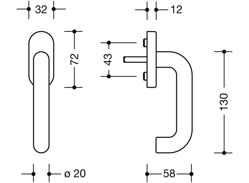 111FG.1 оконная ручка HEWI System 111 | Polyamid  - Вид №22