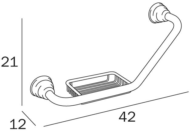 INDA® Поручень металлический фиксированный угол с мыльницей Raffaella A32920 - Вид №1