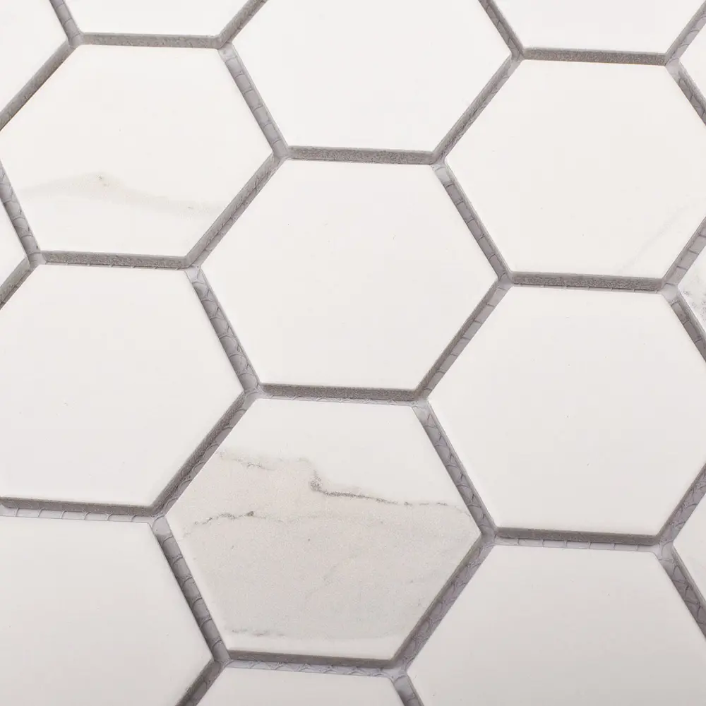 Мозаика керамическая Smart Mosaic Homework Hexagon Carrara Matt 27.1x28.2 см цвет серый 82909307 STLM-2106461 - Вид №3