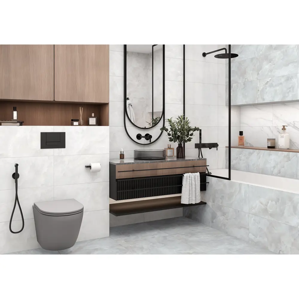 Настенная плитка Alma Ceramica Onice Art 70 30x60 см 1.98 м² матовая цвет темно-серый 89457764 STLM-2011213 - Вид №3