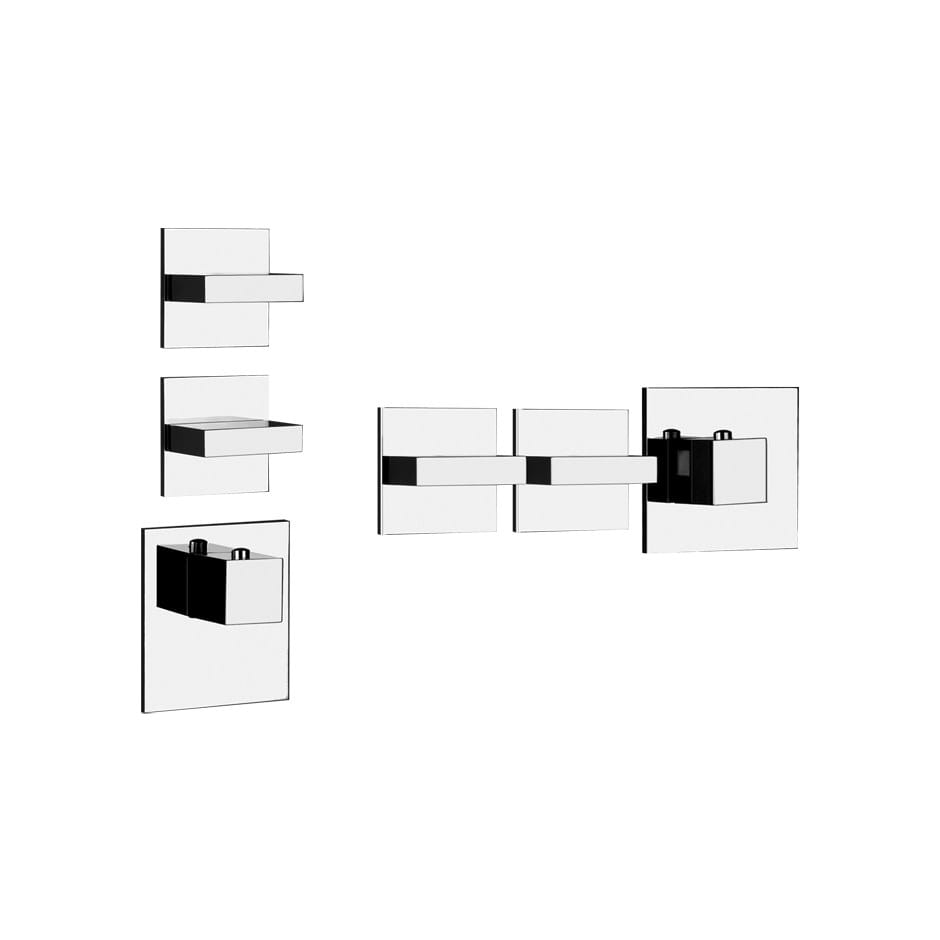 Латунный термостатический смеситель для душа с 3 отверстиями Gessi прямоугольник ARCH-00074812 - Вид №1