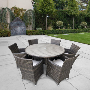 AFM-190 Brown/Light 6Pcs Комплект плетеной мебели Afina