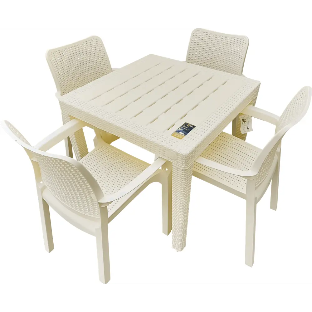 Стол Ingreen Rattan 78.9х78.9х70 см пластик бежевый 84347946 STLM-2024049 - Вид №5