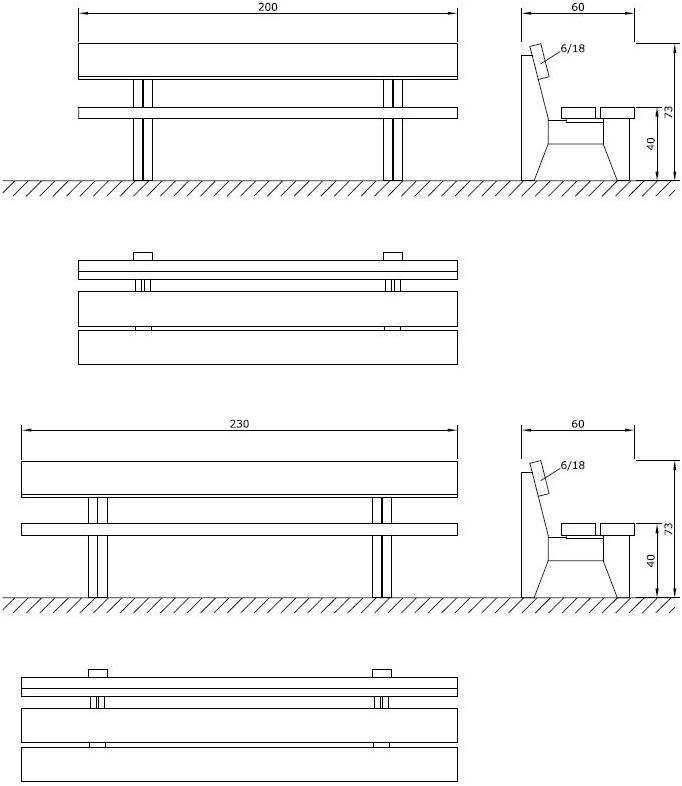 Euroform W Деревянная скамейка со спинкой Block 90, 90l, 90d - Вид №10