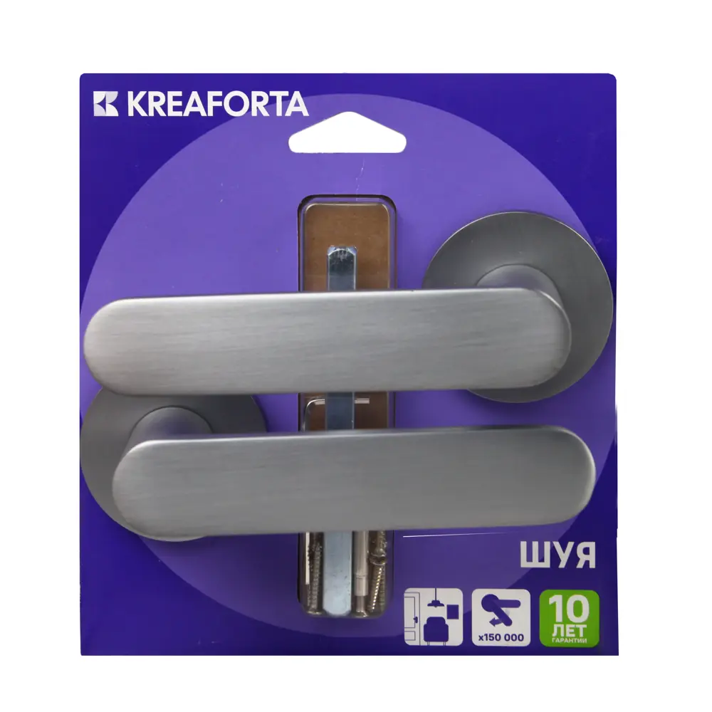 Дверная ручка на розетке KREAFORTA Шуя без запирания цвет хром 89450112 STLM-2045026  - Вид №3