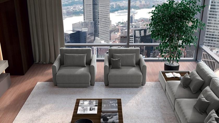 Febal Casa Кресло из ткани с подлокотниками Softcase sun-id-1514909 - Вид №1