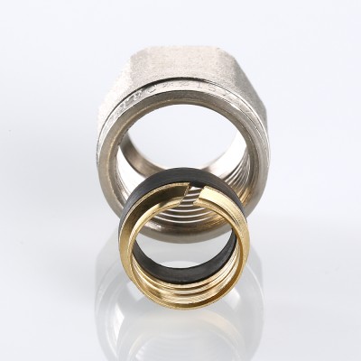 VTc.711.N.1504 Фитинг коллекторный обжимной для медной трубы Valtec 15 мм x 1/2"  - Вид №2