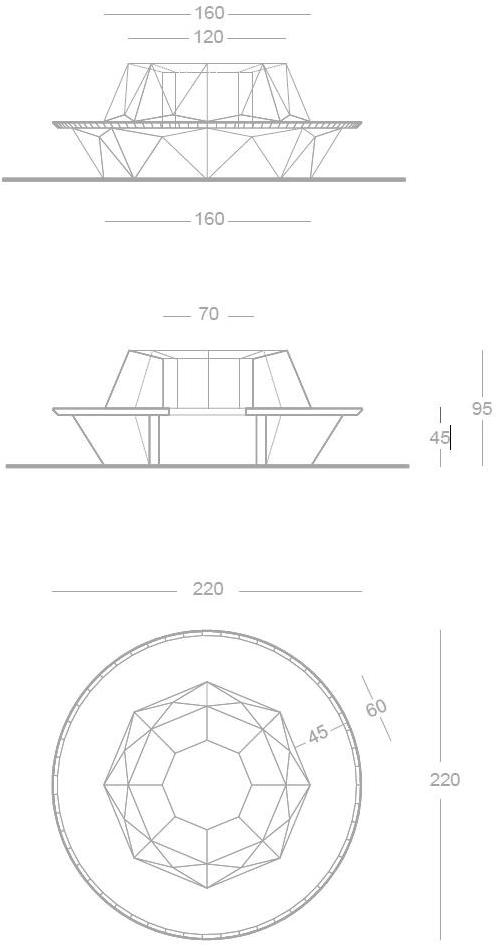 Manufatti Viscio Круглая скамья со встроенной сеялкой со спинкой sun-id-1366423 - Вид №4