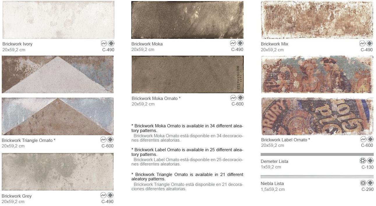 Aparici Настенная керамическая плитка под бетон Brickwork sun-id-1491341 - Вид №3