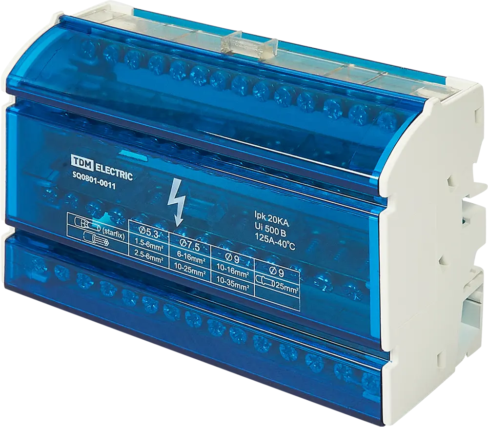 Шина нулевая TDM Electric 4x15 групп для DIN-рейки 84399595