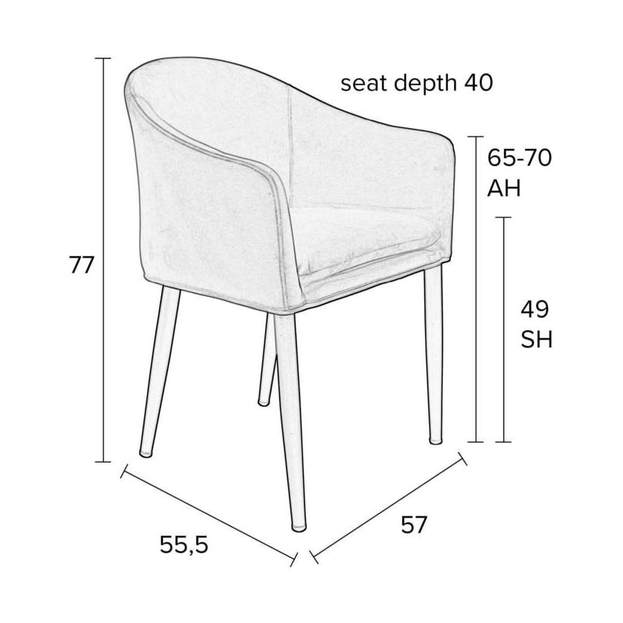 Кресло Catelyn серое White Label Living 1200162 - Вид №9