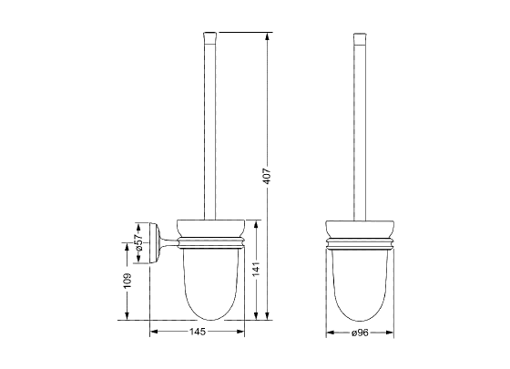 Туалетный ёршик с настенным держателем JOERGER Belledorновинка 631.00.000.000 - Вид №1