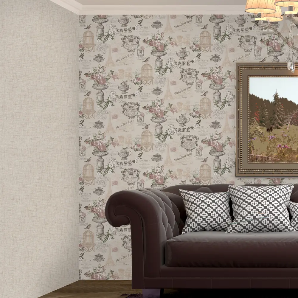 Обои бумажные EcoStyle «Винтаж» от Московской Обойной Фабрики - бежевые 0.53 м 17925659 МОСКОВСКАЯ ОБОЙНАЯ ФАБРИКА STLM-0837010 - Вид №4