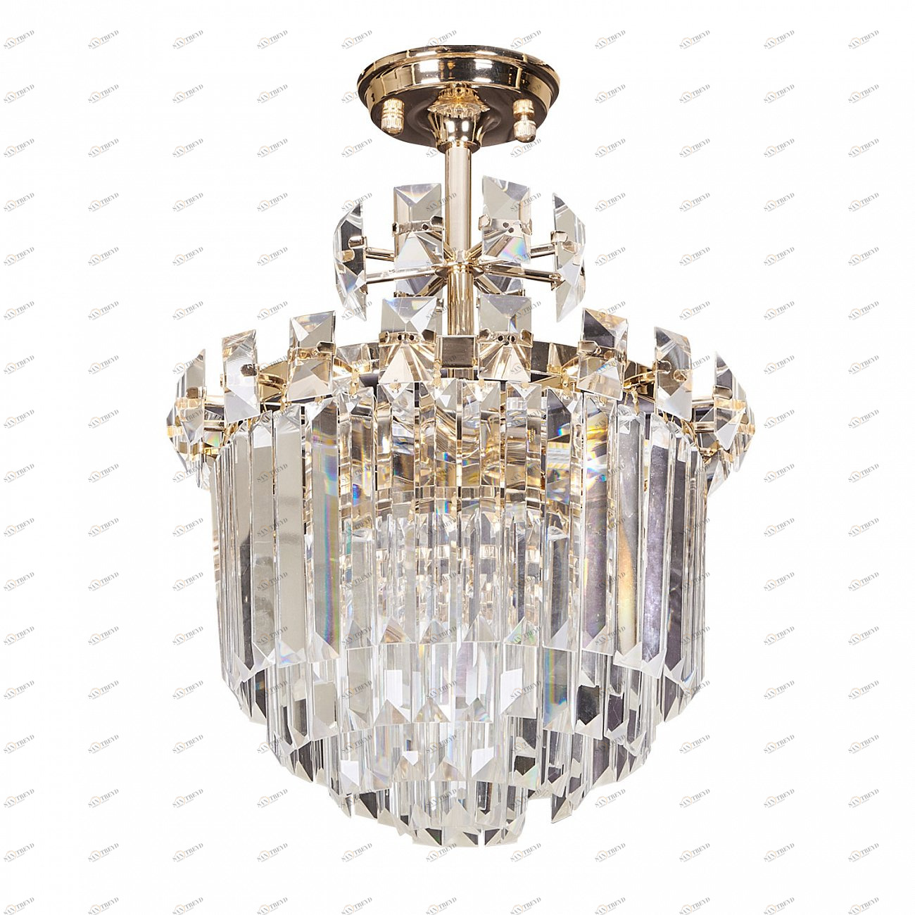 Люстра стеклянная 45х35 см прозрачная Delight Collection 7210 L3+3 DELIGHT COLLECTION ДИЗАЙНЕРСКИЕ 00-3882408 Золото;прозрачный 