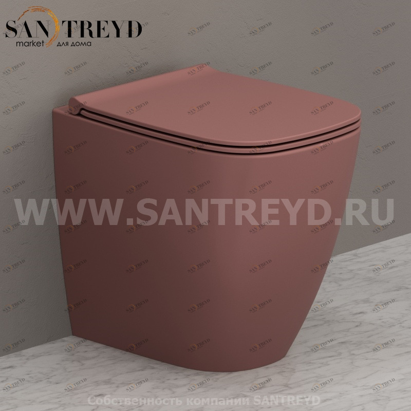 GN002FR Приставной унитаз напольный Розовый Ceramica Globo GENESIS Италия