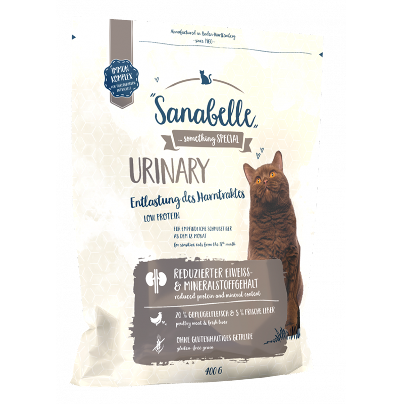 Т0042588 Корм для кошек Urinary при проблемах с мочевыводящими путями, птица сух. 400г SANABELLE 