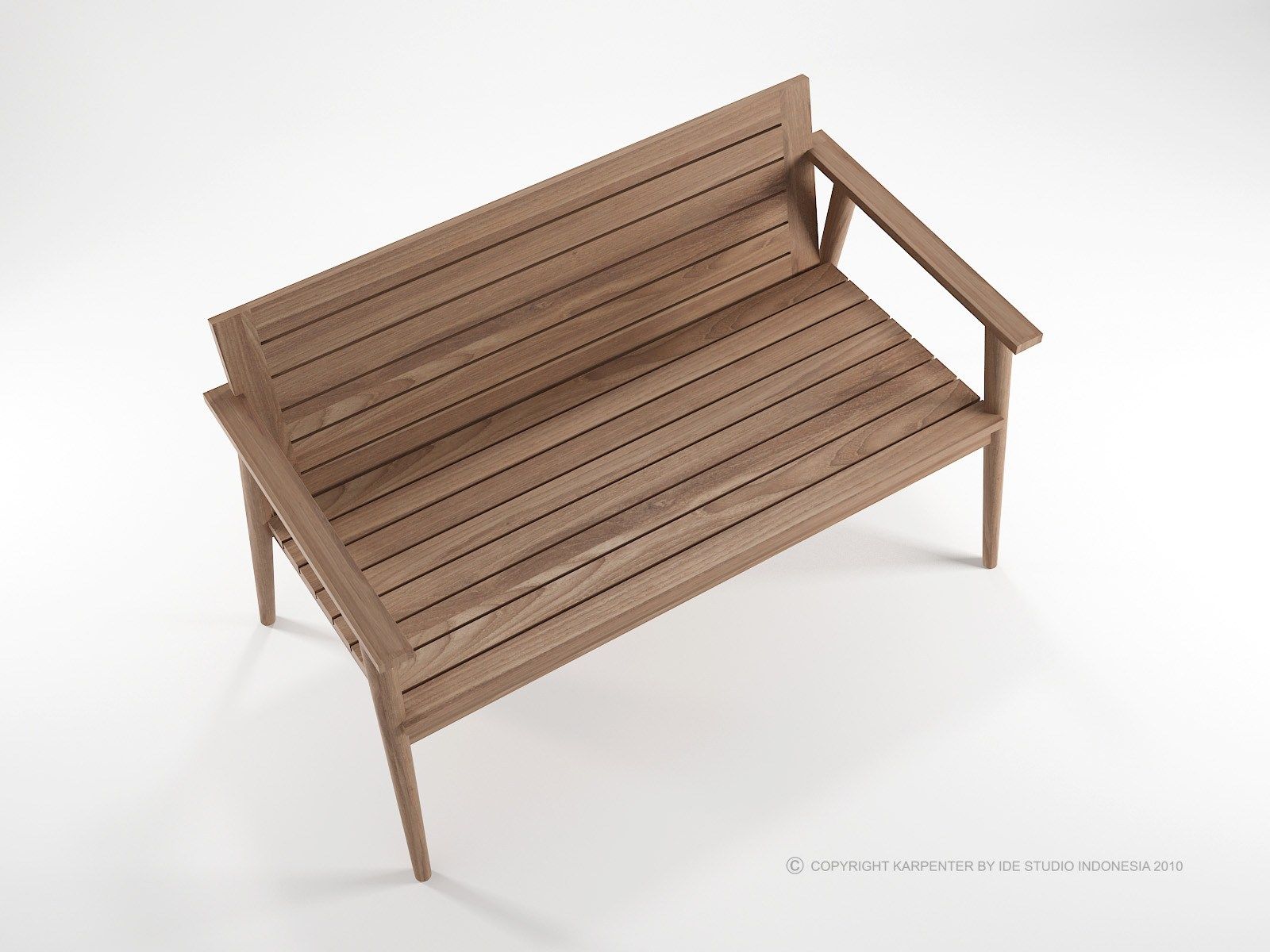 Садовая скамейка из тикового дерева с подлокотниками KARPENTER Vintage Outdoor ARCH-00089422 - Вид №2