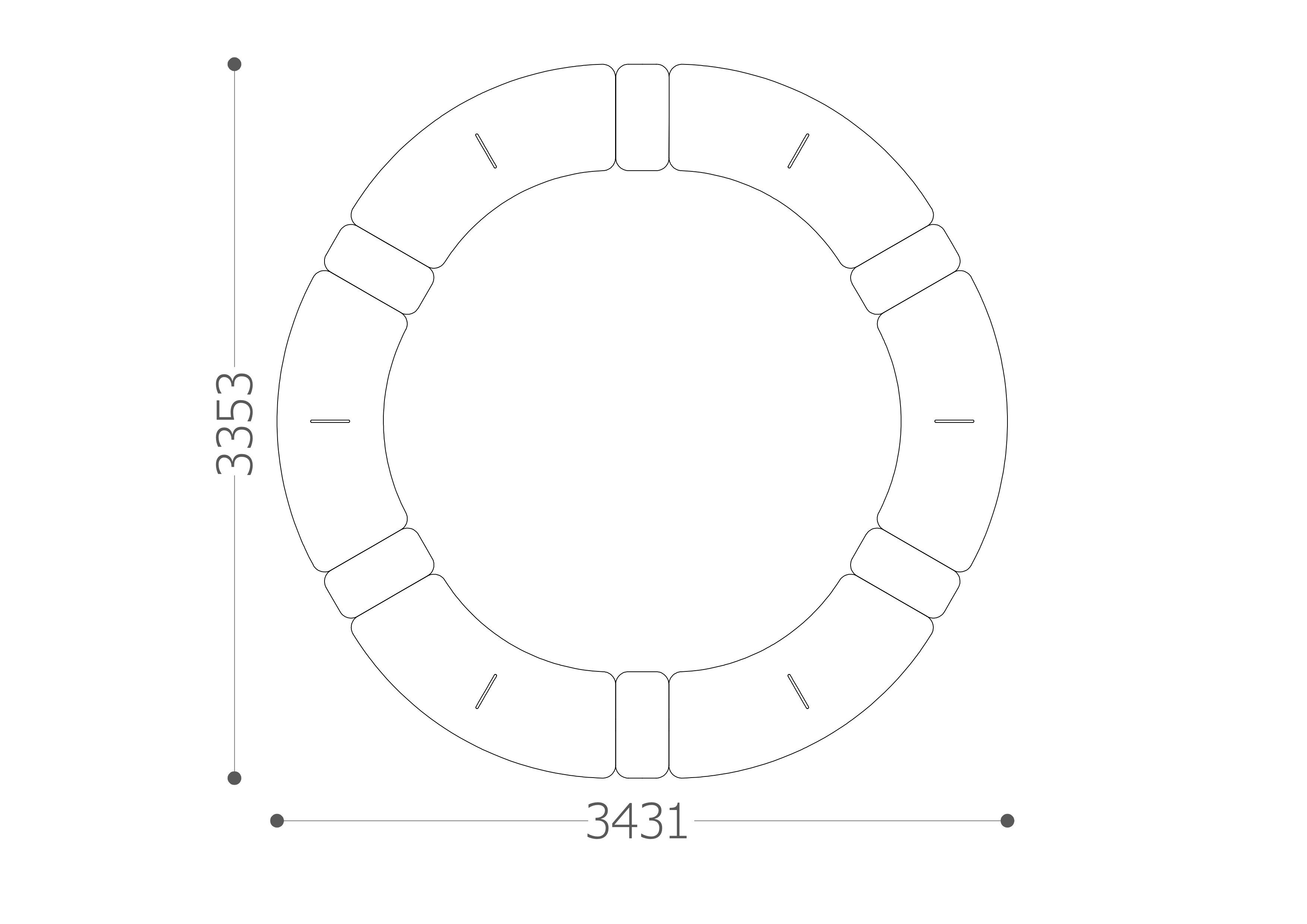 Тканевый изогнутый модульный диван VAGHI Mewa ARCH-00014922 - Вид №5