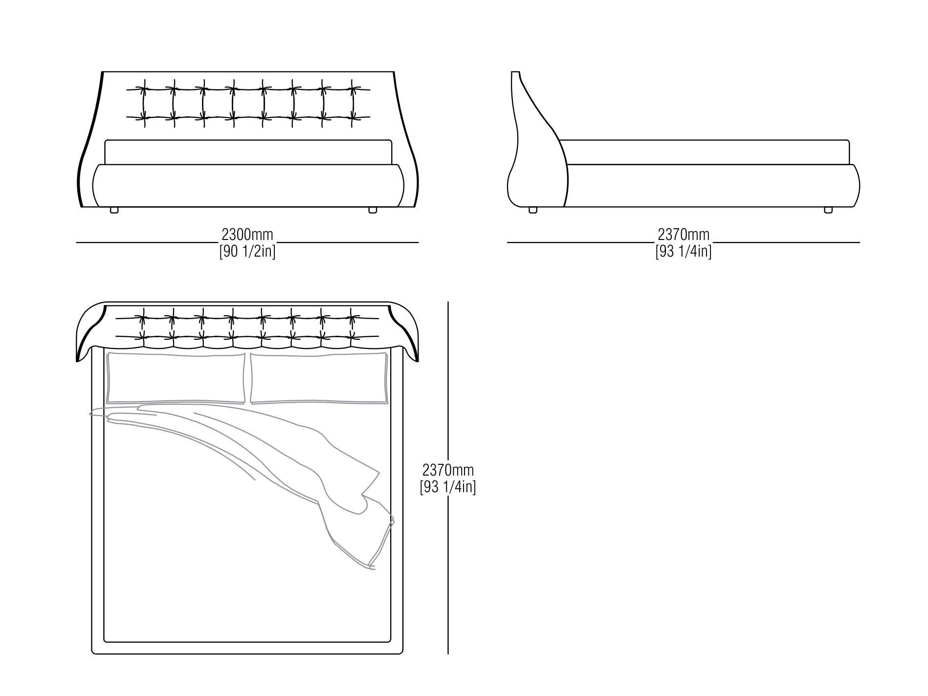 Кожаная мягкая двуспальная кровать MisuraEmme SUMO ARCH-00054917 - Вид №6
