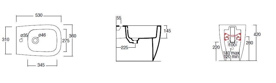 Керамические биде Alice Ceramica Wunder ARCH-00150597 - Вид №3
