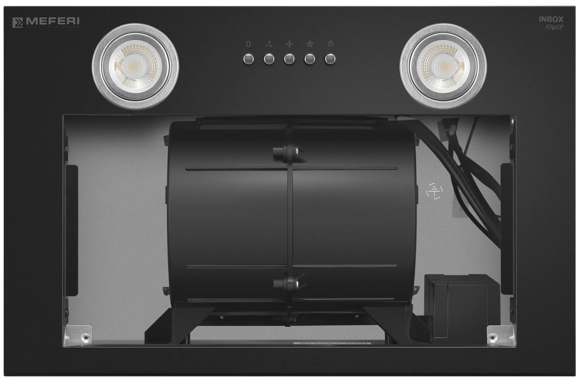 9168715 Вытяжка полновстраиваемая Meferi INBOX45BK POWER черный STDN-0036558 - Вид №7