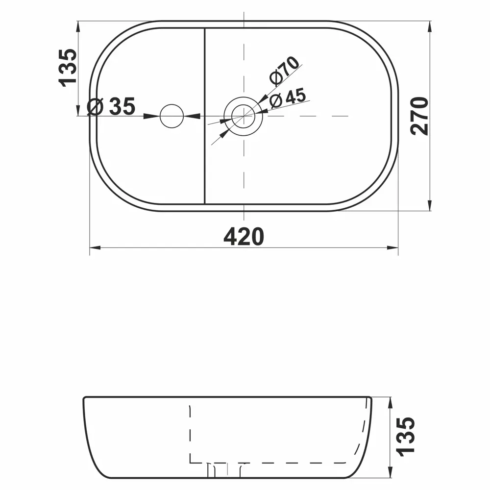 Мини-раковина Melana MLN-320333 накладная белая STLM-2158566 - Вид №4