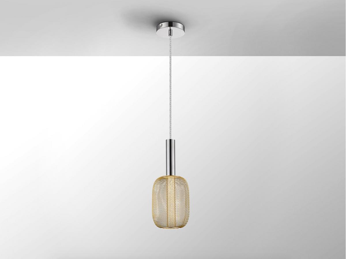 084392 Подвесной светильник 1L хром/золотой Schuller Micron 