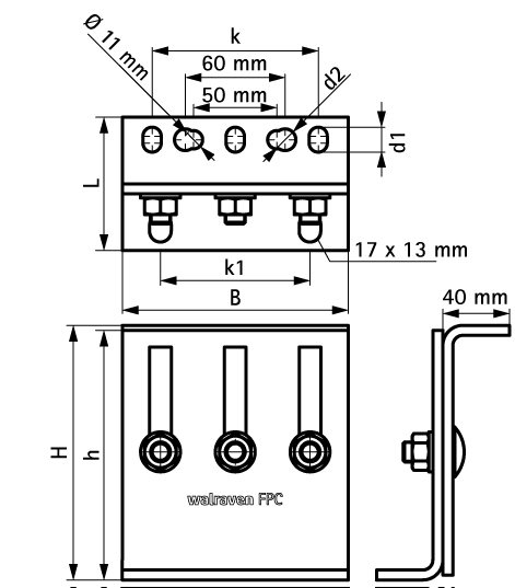 6698206 BIS Фиксирующая опора для средних нагрузок (BUP1000) walraven  - Вид №1