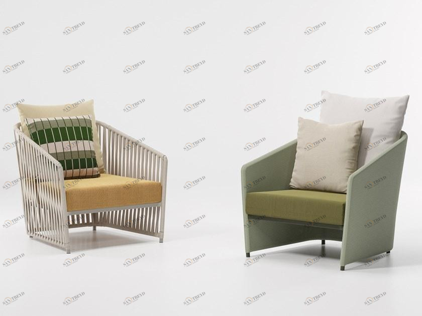 Kettal Садовое кресло с подлокотниками, обитое тканью Bitta lounge #7020045001